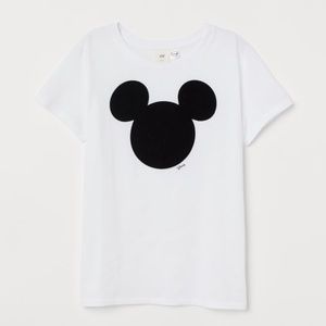 H&M "t-shirt with motif" Fuzzy Mickey Tee
